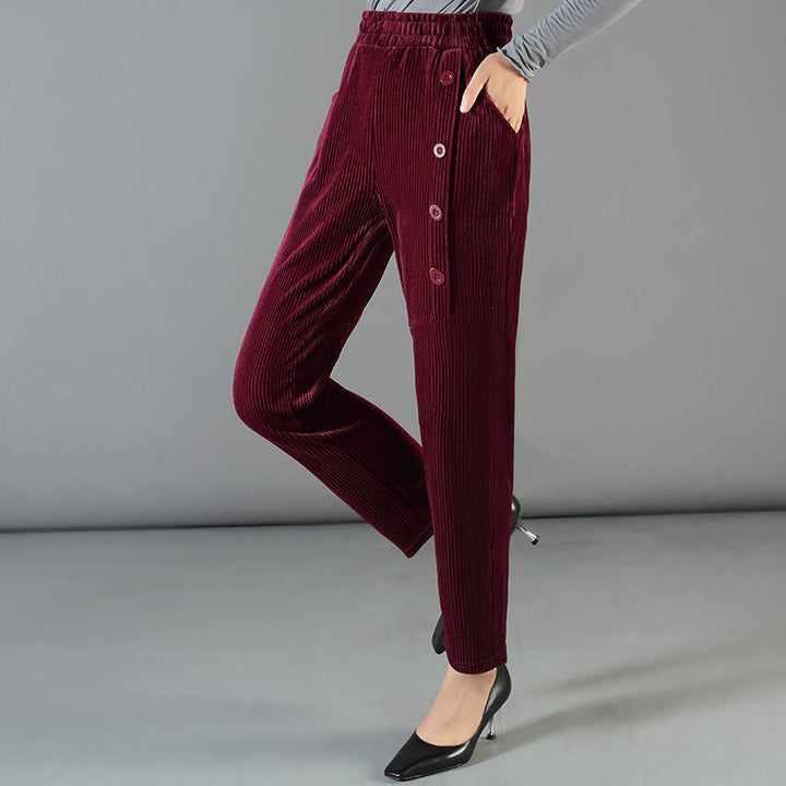 Aurelia™ | Pantalon en velours côtelé taille haute pour femme