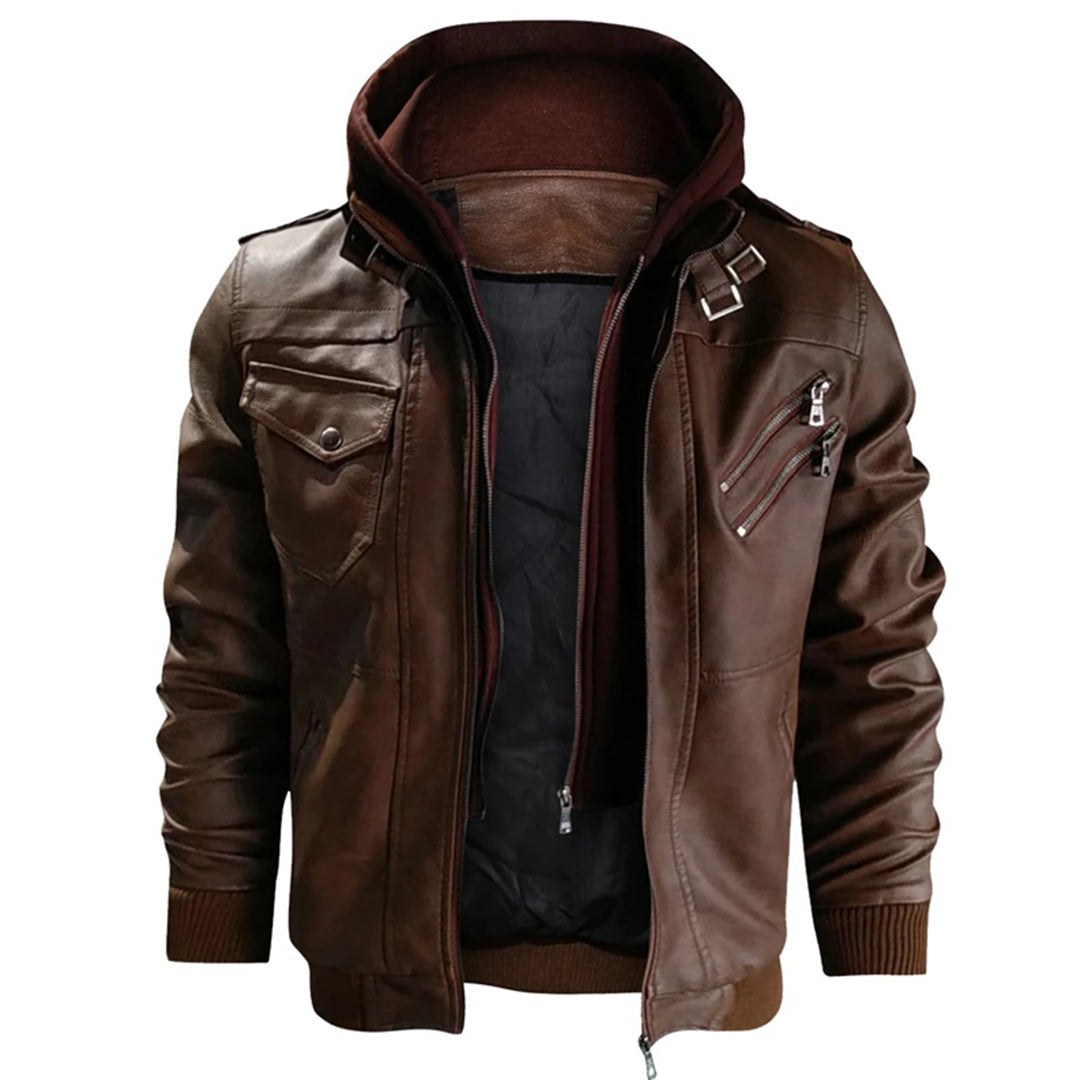 Yone™ | Veste en cuir avec capuche pour homme