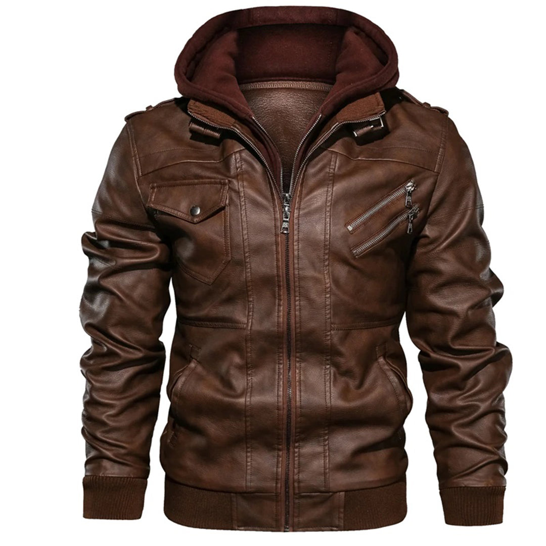 Yone™ | Veste en cuir avec capuche pour homme