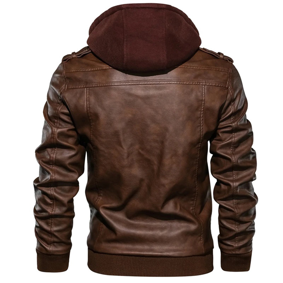 Yone™ | Veste en cuir avec capuche pour homme