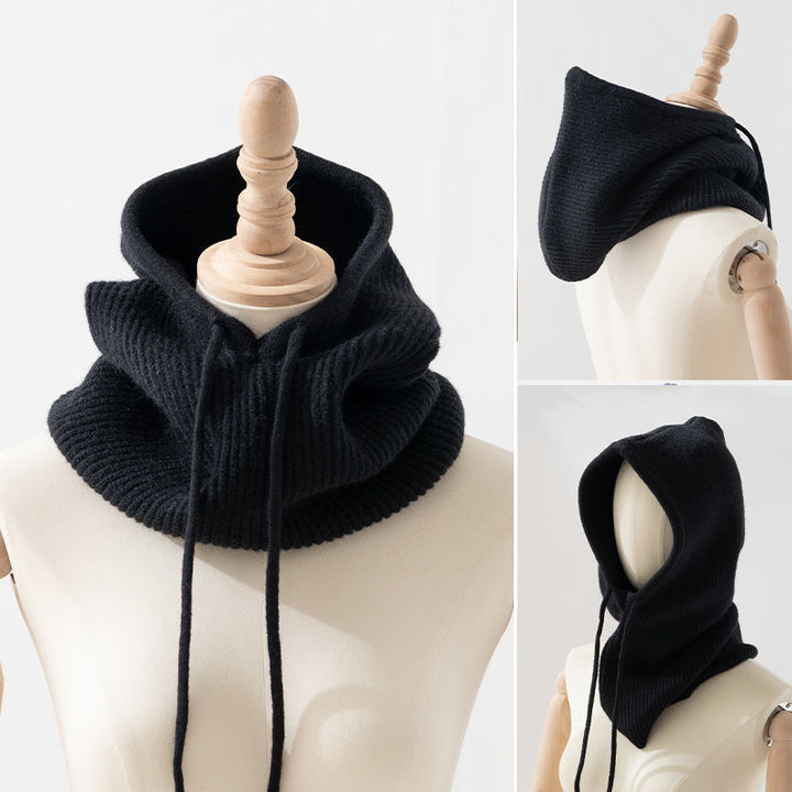 Eli™ | Cagoule en Tricot Unisexe avec Cordon de Serrage - Capuche en Fausse Laine Cachemire